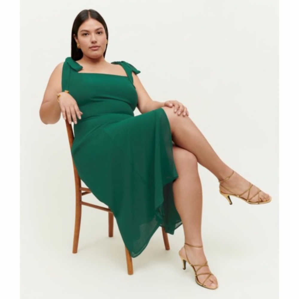 NEW Reformation Twilight Dress Emerald 20 Plus Size - Picture 15 of 17